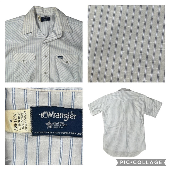 Vintage men’s button down western short sleeve 5 shirt bundle / crafting fabric - Picture 4 of 16